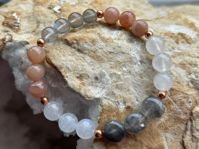 Moonstone, Sunstone and Labradorite Women&