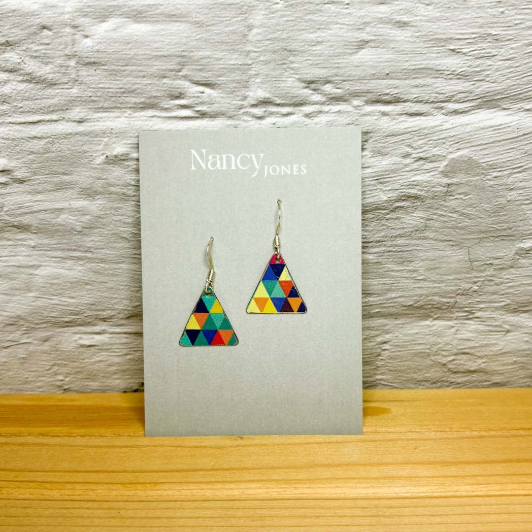 Mosaic Tiny Triangle Earrings - Nancy Jones - Just Makers Nancy Jones Jewellery