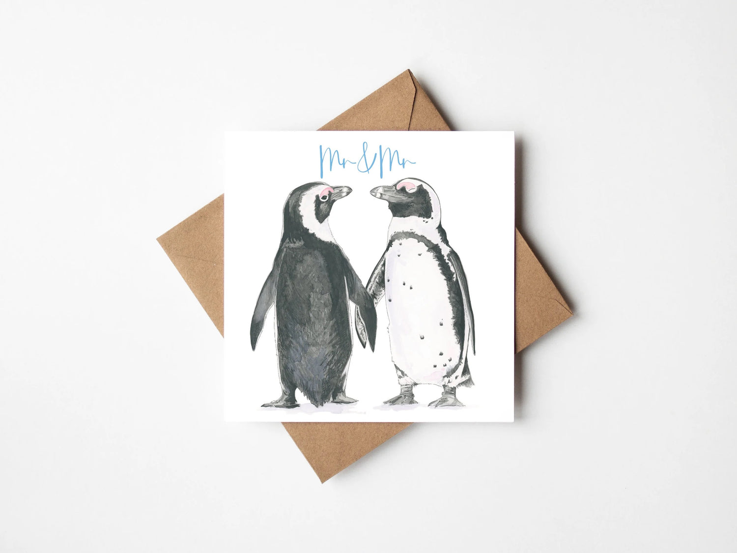 Mr and Mr Penguin Card - Antonia Illustration_Just Makers