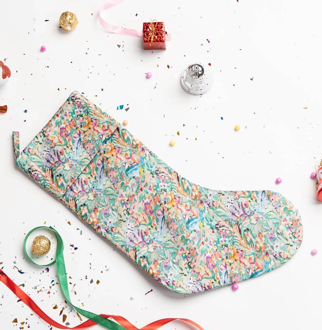 Mulberry Silk Christmas Stocking Flower Field - Pattern Passion - Just Makers Pattern Passion