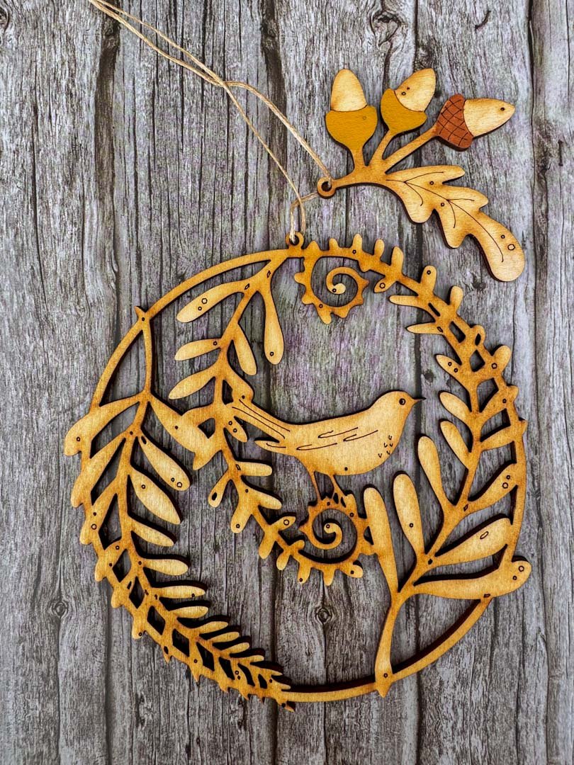 Natty Deco Bird and Acorn Rondel - Just Makers Natty Deco