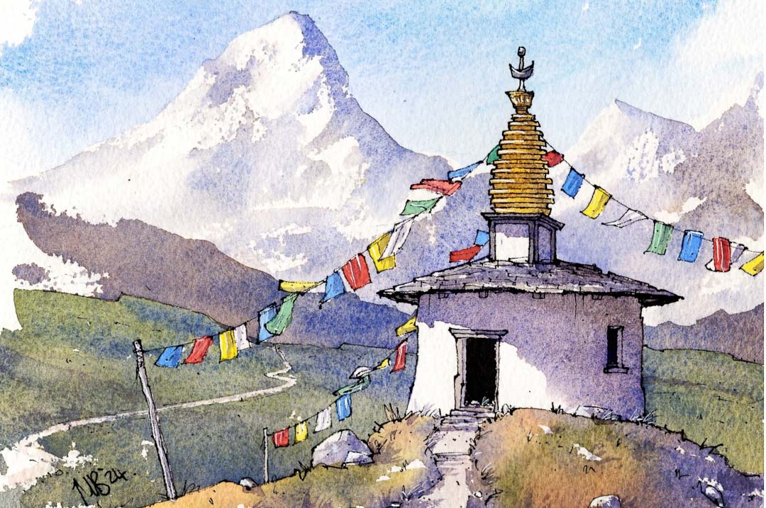 Nepal A5 Mounted Print - Matty Burnham_Just Makers