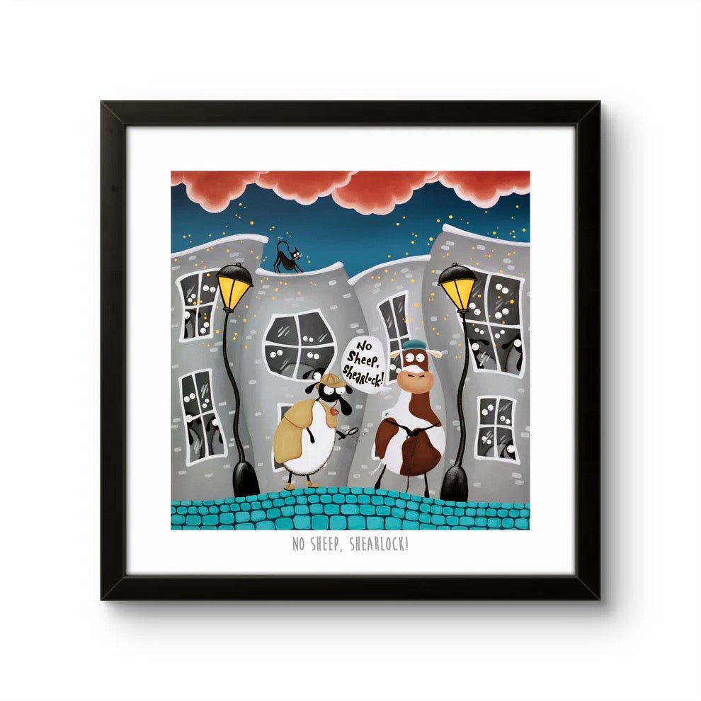 No Sheep Shearlock 20" Limited Edition Print - Mervyn Tay Art - Just Makers Mervyn Tay Art