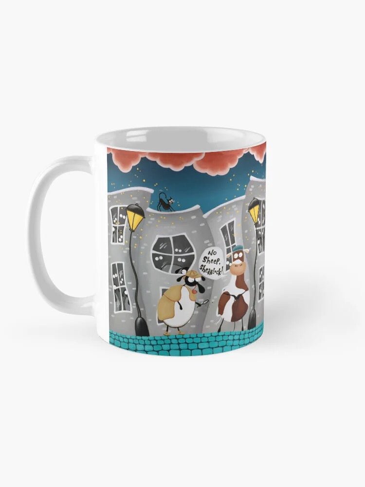 No Sheep, Shearlock! Ceramic Mug - Mervyn Tay Art - Just Makers Mervyn Tay Art
