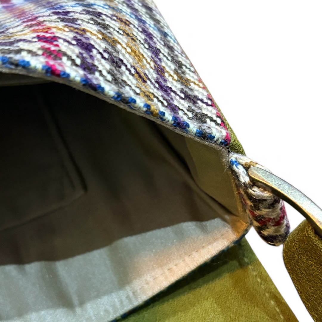 Olive and Purple Wool Blend Handbag - Amanda Scott_Just Makers