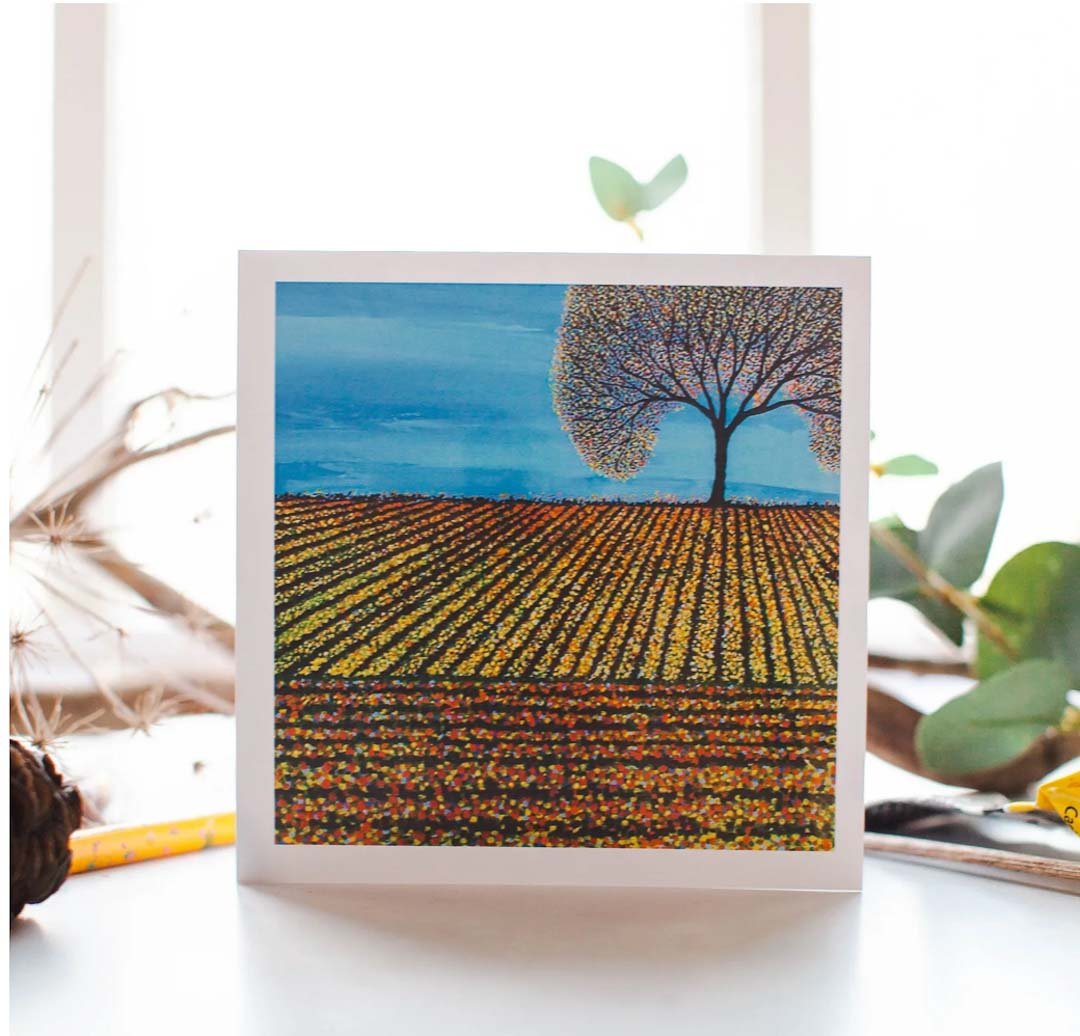 On Top of the Hill Square Card by Sarah Jane Nicholls - Just Makers Sarah Jane Nicholls