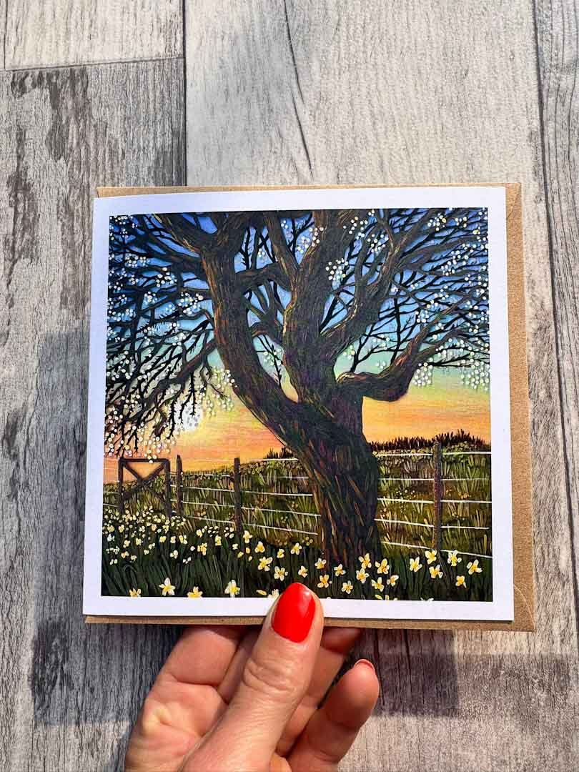 On the Way to Woodhall Greeting Card - Sarah Jane Nicholls - Just Makers Sarah Jane Nicholls