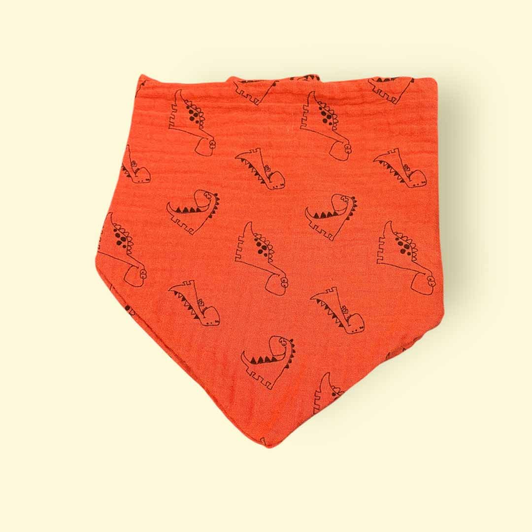 Orange Dinosaur Dribble Bib - Jumplings Clothes - Just Makers Jumplings Clothes