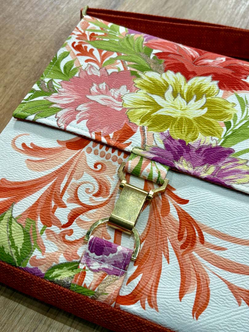 Orange Floral Kimono Silk Handbag - Amanda Scott_Just Makers
