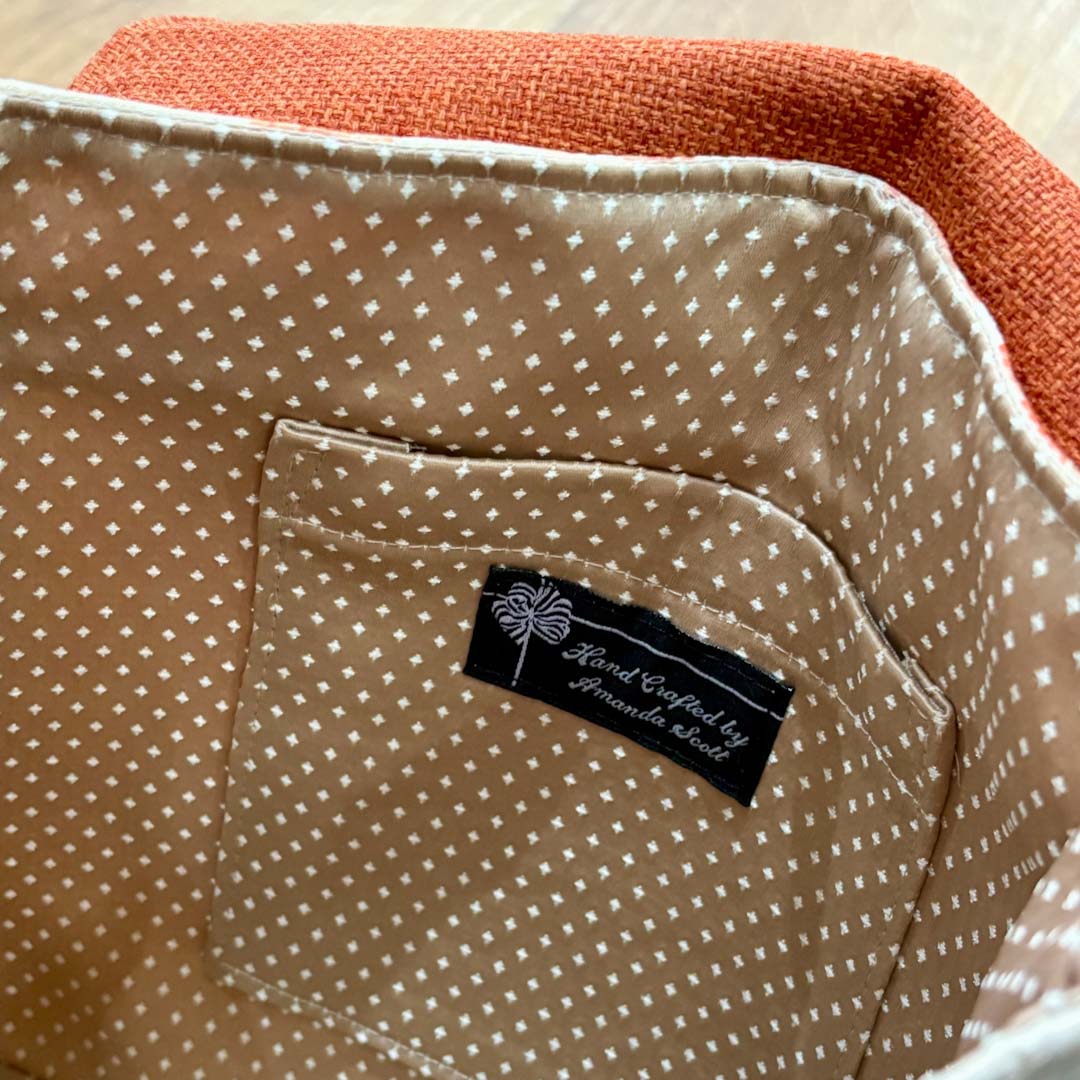 Orange Floral Kimono Silk Handbag - Amanda Scott_Just Makers