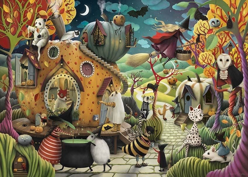 Party on Pumpkin Street Demelsa Haughton Print - Just Makers Demelsa Haughton Illustration