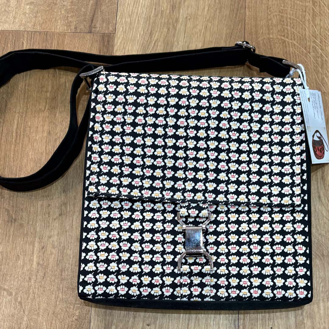 Patterned Black Kimono Silk Handbag - Amanda Scott_Just Makers