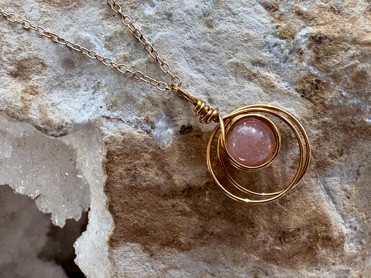 Peach Moonstone Gold Vermeil Necklace - Hart, Body and Soul