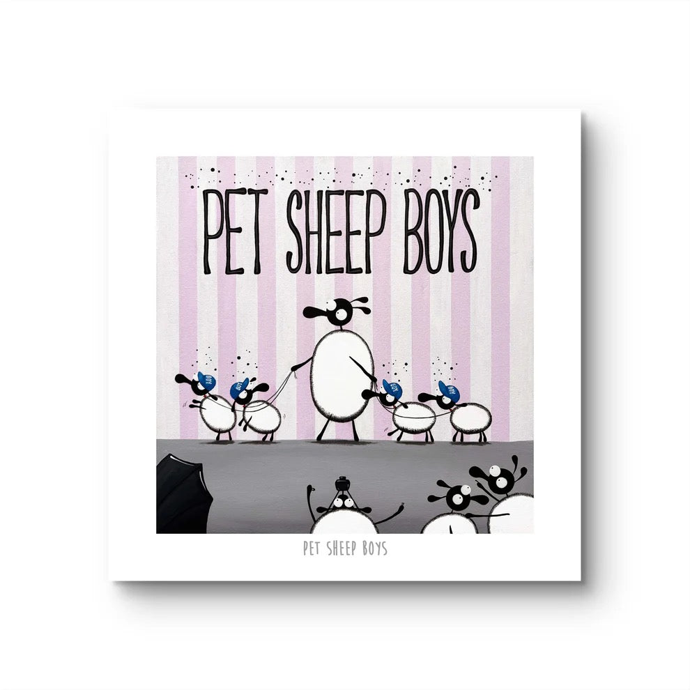 Pet Sheep Boys 10" Print - Mervyn Tay Art_Just Makers