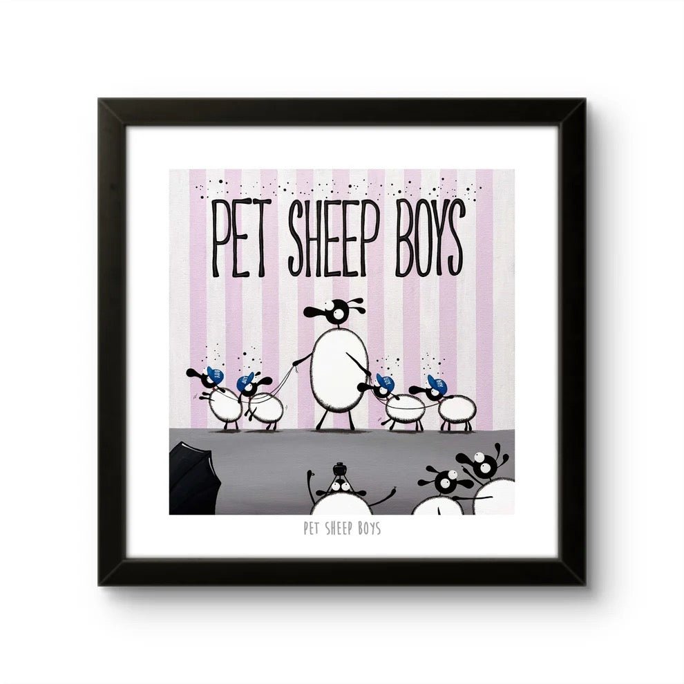 Pet Sheep Boys 10" Print - Mervyn Tay Art - Just Makers Mervyn Tay Art