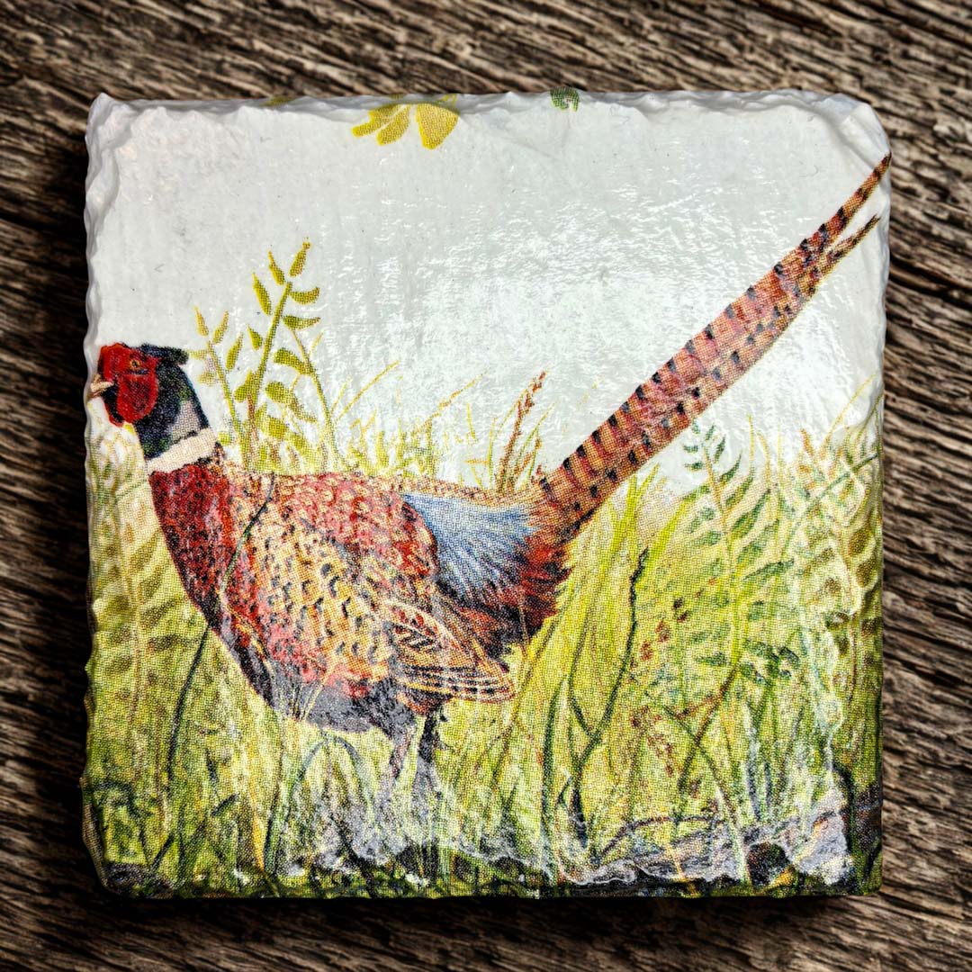 Pheasant Coaster Slate - Sarah Tustin_Just Makers