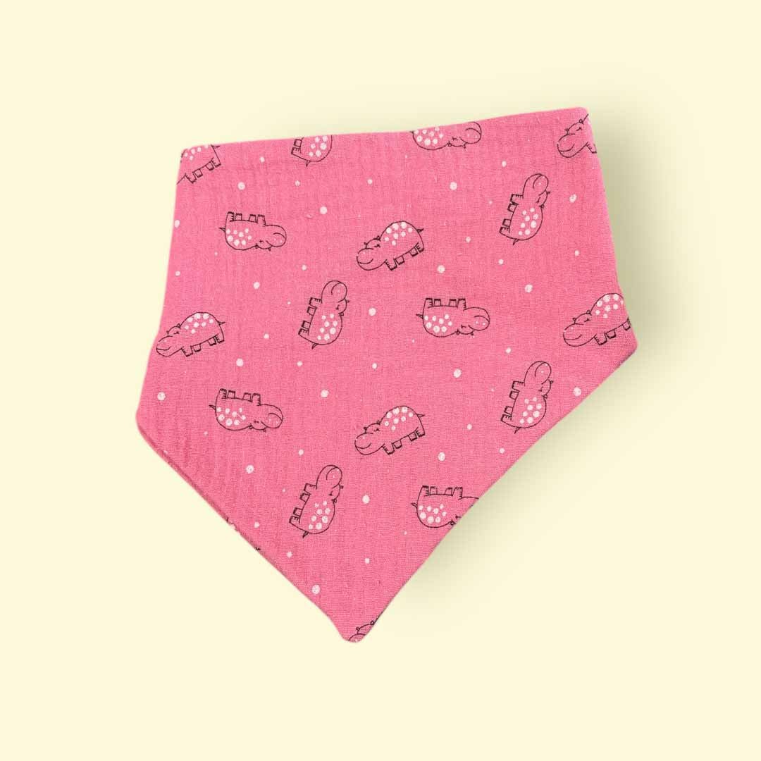 Pink Hippo Dribble Bib - Jumplings Clothes - Just Makers Jumplings Clothes