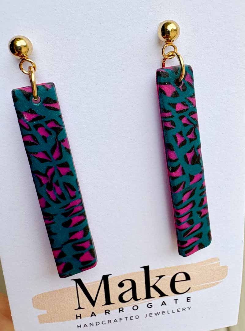 Pink Leopard Print Earrings - Make Harrogate_Just Makers