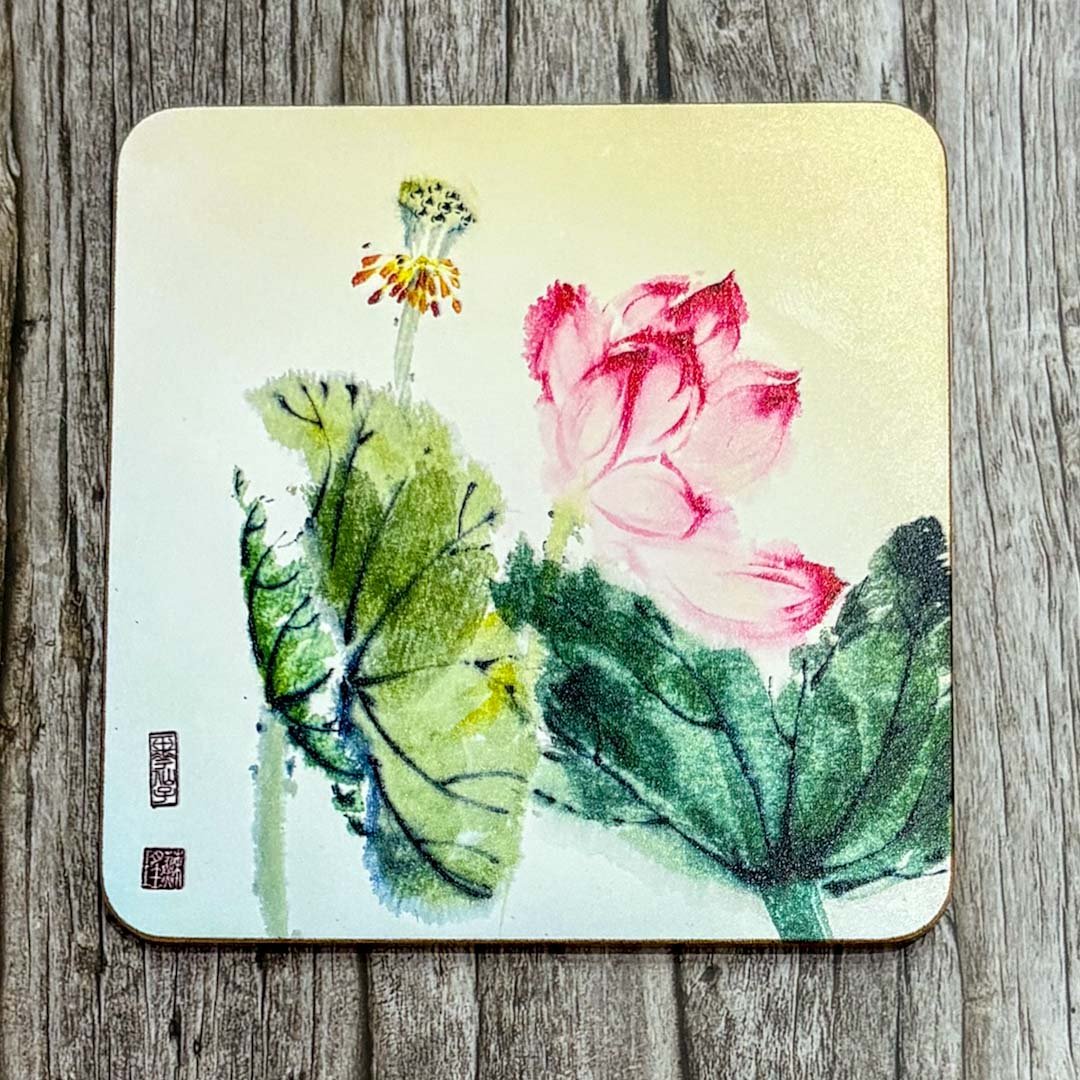 Pink Lotus Flower Coaster - Su Yao - Just Makers Su Yao Wukong China Art Craft