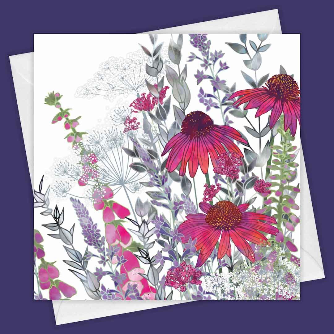 Pink Paradise Greeting Card - Fiona Calder - Just Makers Fiona Calder Designs