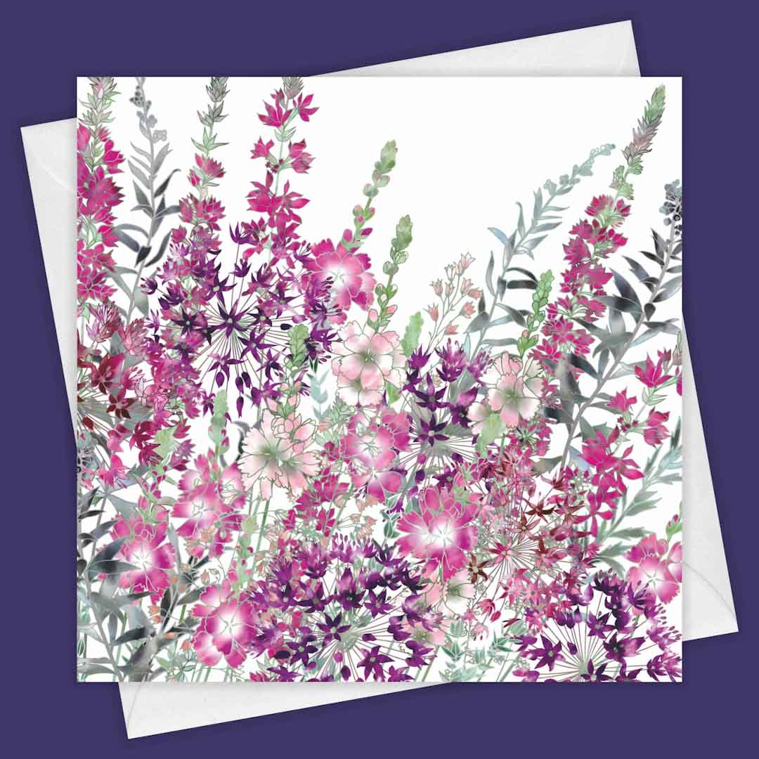 Pink Riot Greeting Card - Fiona Calder - Just Makers Fiona Calder Designs