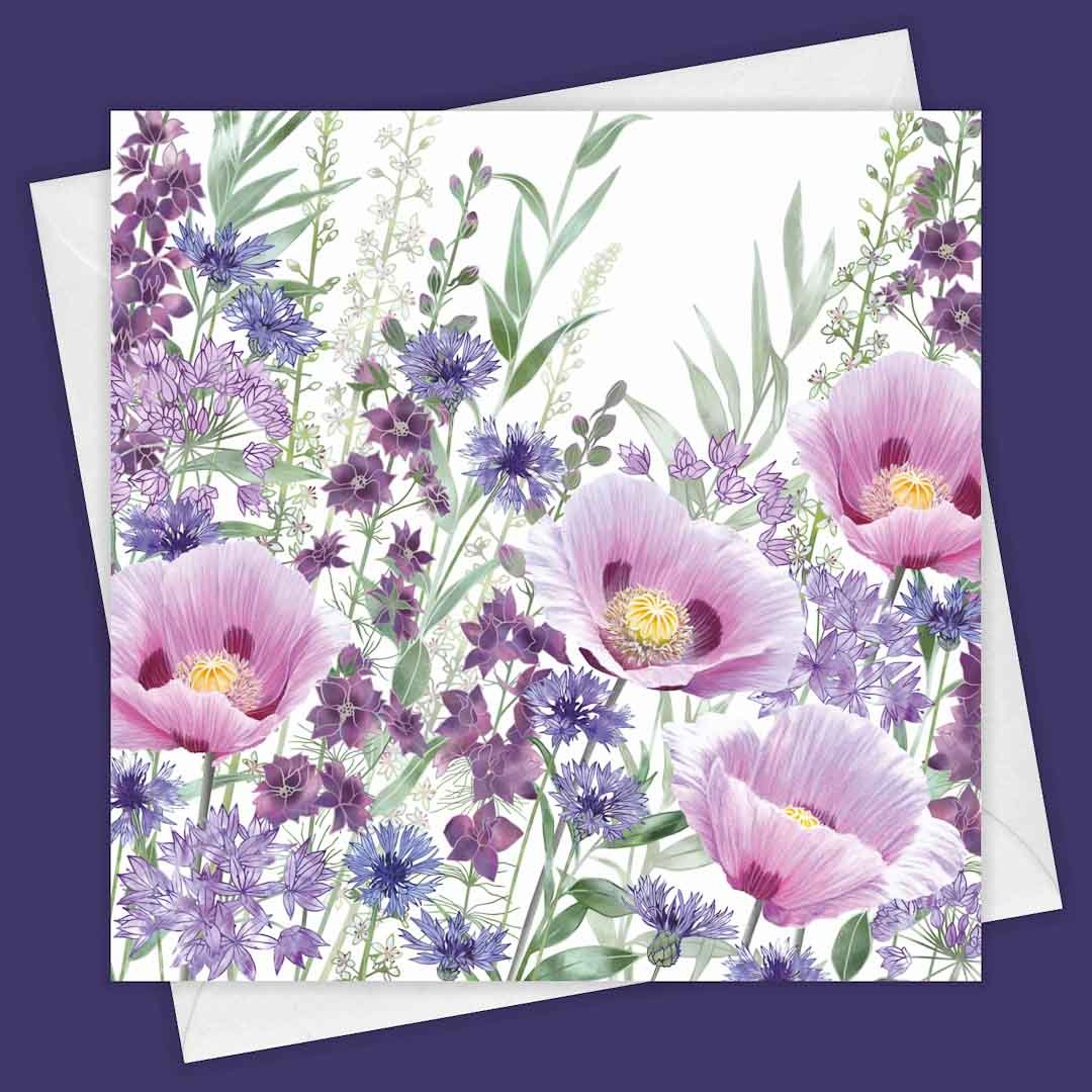 Pink Summer Days Greeting Card - Fiona Calder - Just Makers Fiona Calder Designs