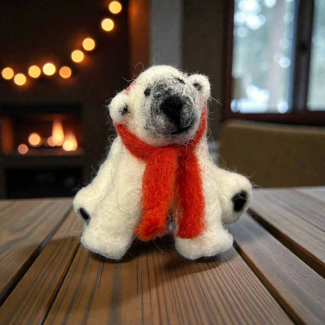 Polar Bear - Needle Felt - Pam Chilton - Just Makers Pam Chilton
