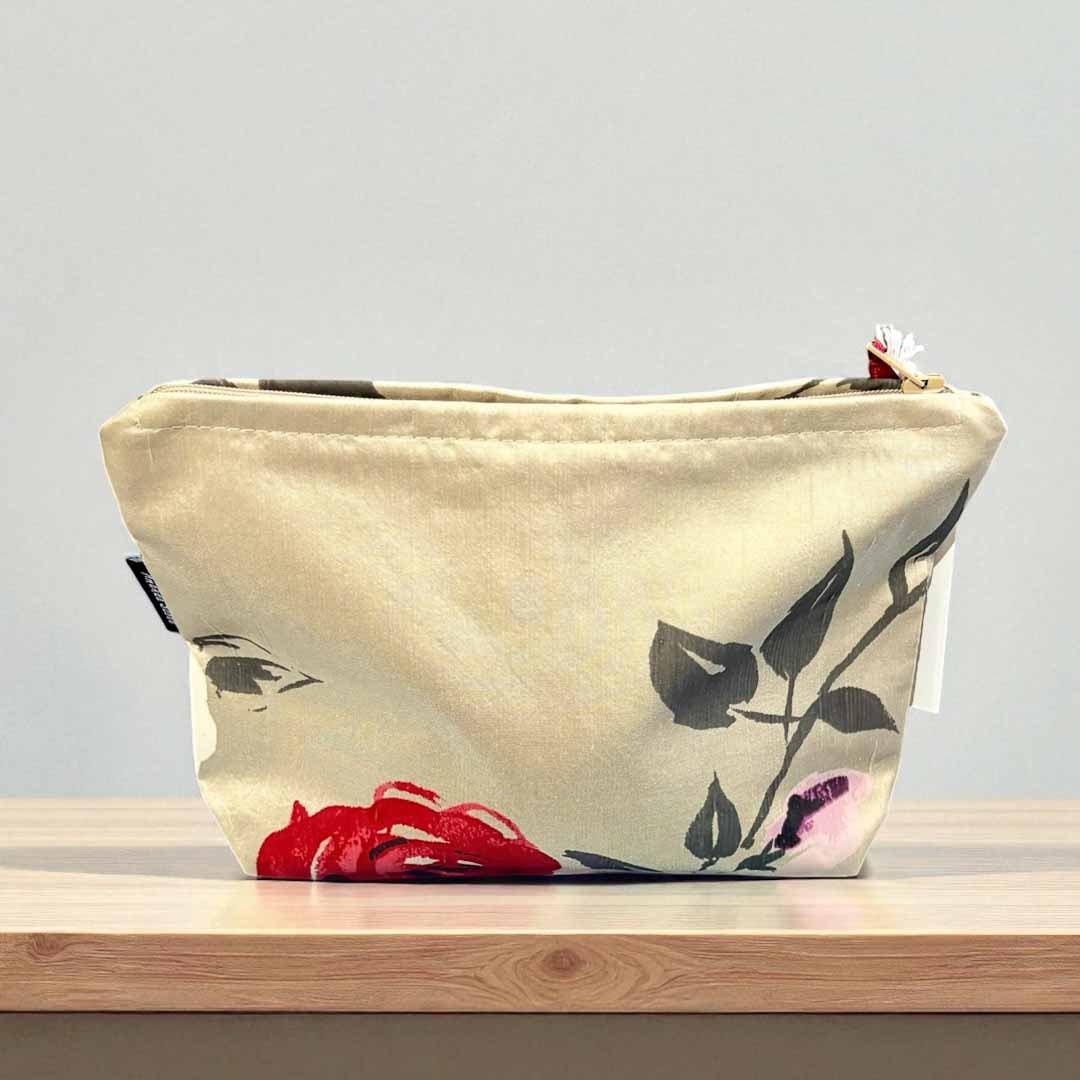 Printed Rose Silk Make Up Bag - Amanda Scott - Just Makers Amanda Scott