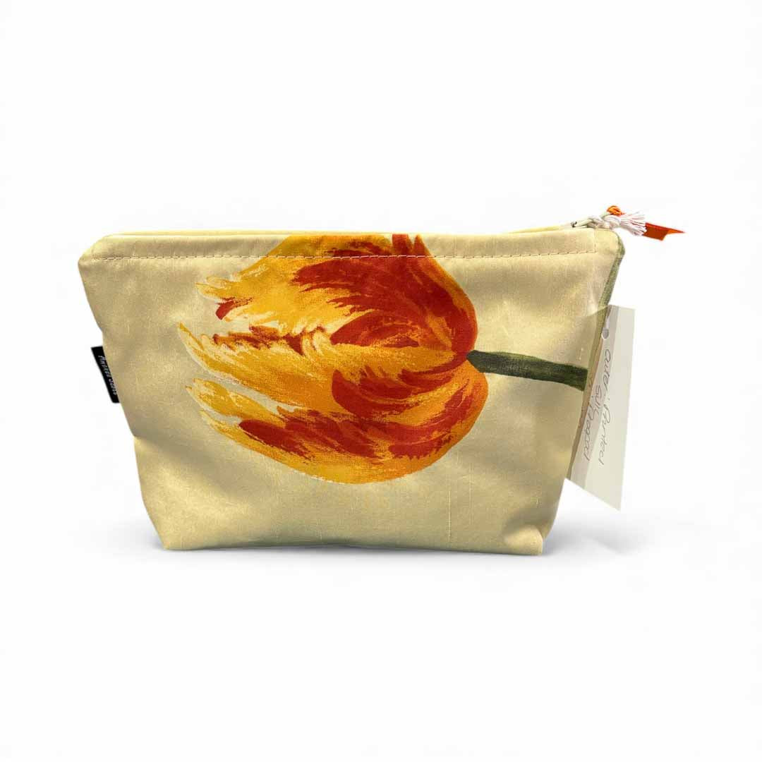 Printed Tulip Silk Make Up Bag - Amanda Scott_Just Makers