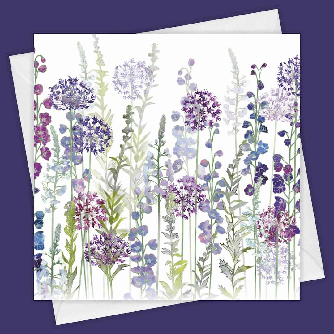 Purple Rapture Greeting Card - Fiona Calder - Just Makers Fiona Calder Designs