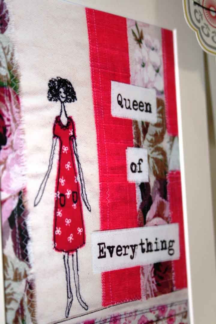 Queen of Everything Mounted Print - Touchy Feely Textiles - Just Makers Touchy Feely Textiles