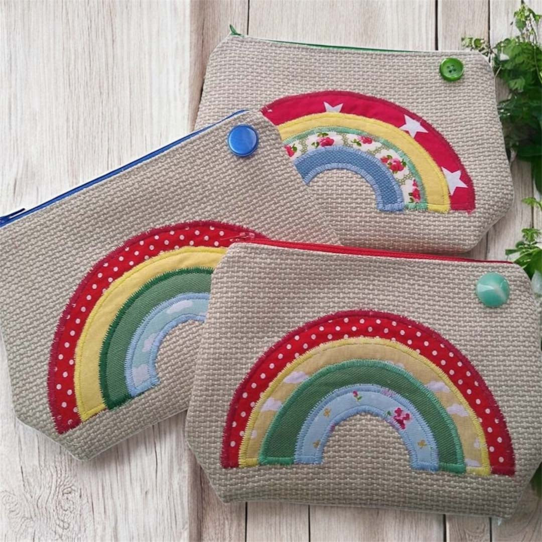 Rainbow Make Up Bag Trio Made by Marianne_Just Makers