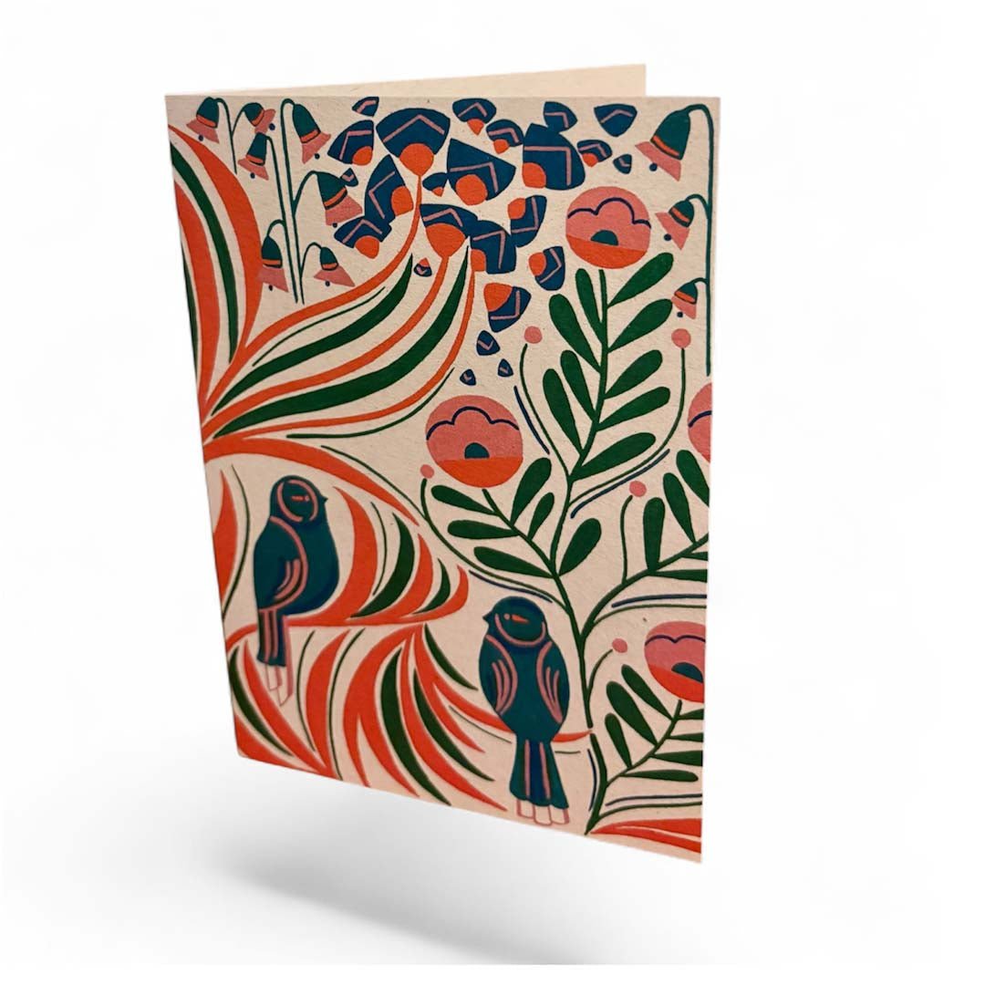 Red Garden Greeting Card - Megan Carter - Just Makers Megan Carter