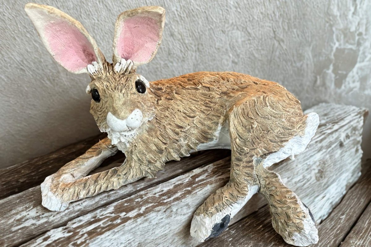 Relaxed Hare Sculpture - Twisted Earth Ceramics - Just Makers Twisted Earth Ceramics