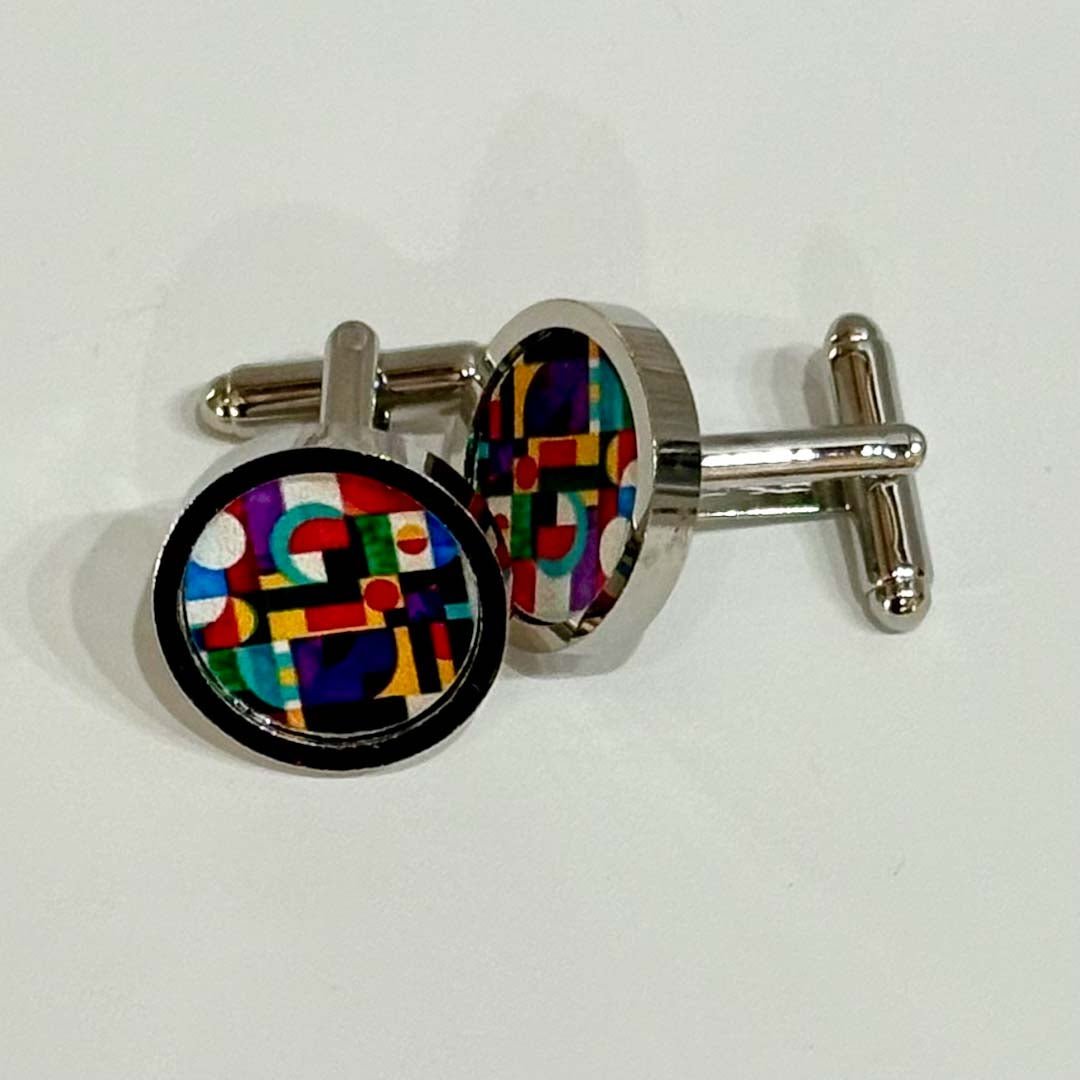 Retro Multicoloured Cufflinks - Nancy Jones - Just Makers Nancy Jones Jewellery