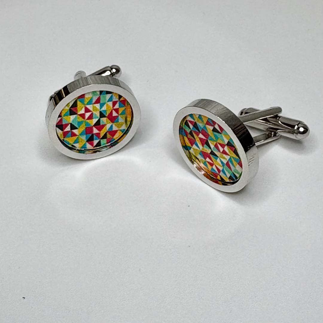 Retro Small Diamond Cufflinks - Nancy Jones_Just Makers