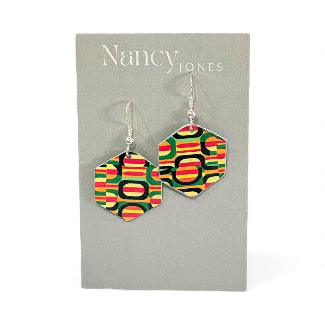Retro TV Hex Earrings - Nancy Jones_Just Makers