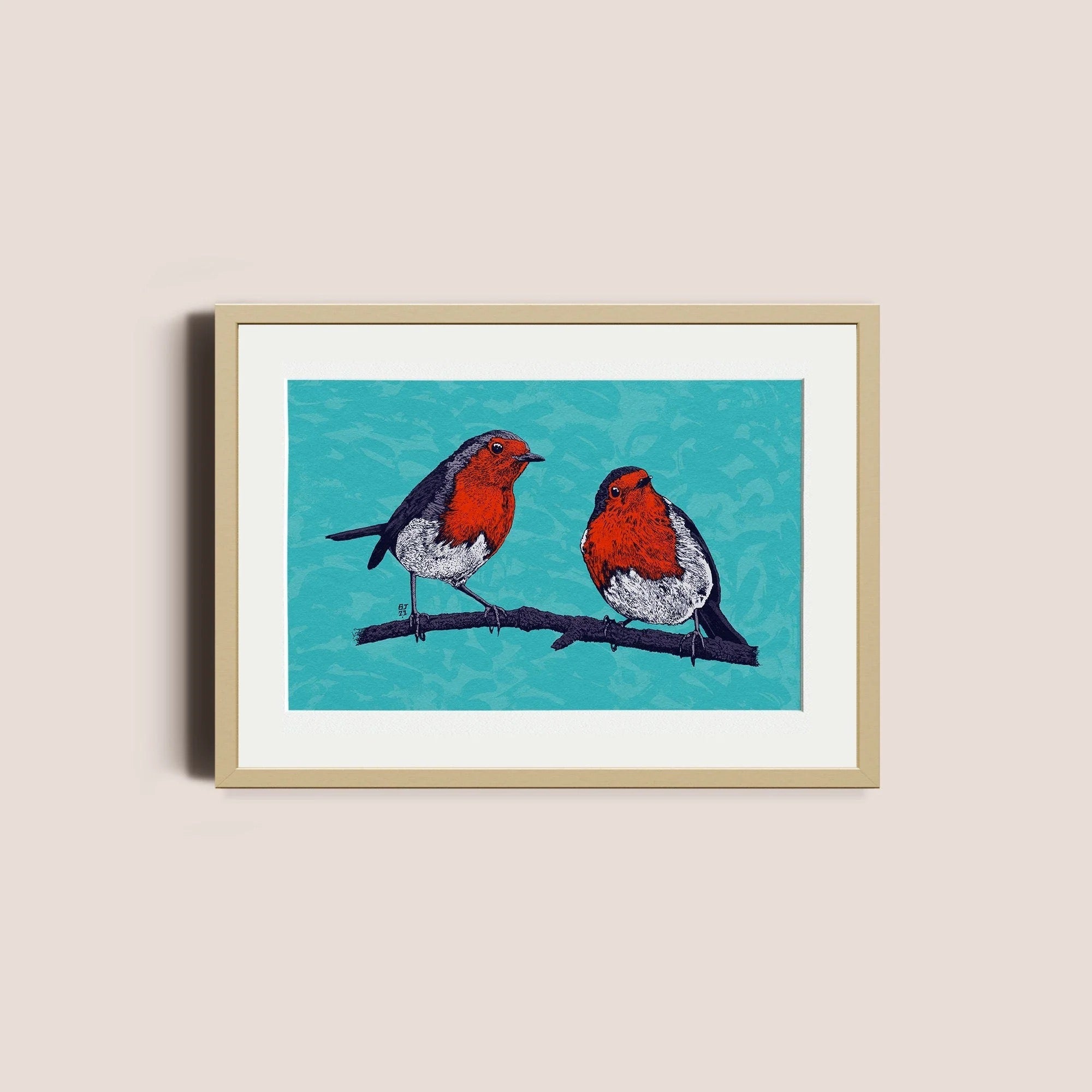 Robins Unframed A5 Print - Bejojo Art_Just Makers
