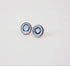 Round Copper Stud Earrings with Blue and White Enamel by 830 Degrees_Just Makers