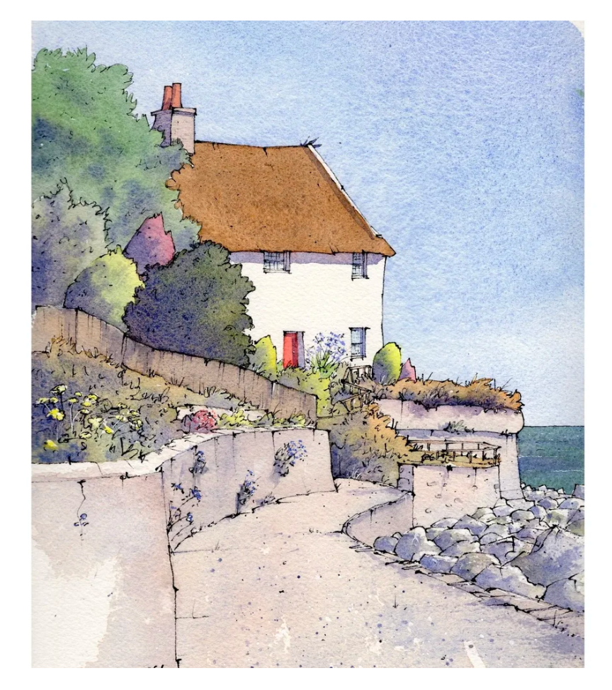 Runswick Bay A5 Mounted Print - Matty Burnham_Just Makers