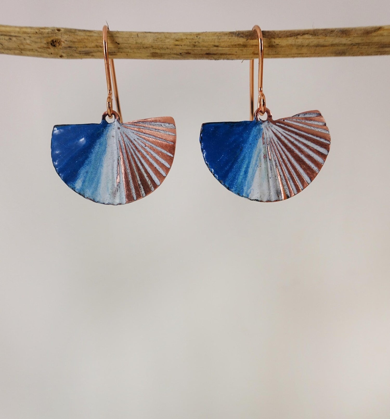 Semi Circle Fan Style Copper Earrings - 830 Degrees_Just Makers