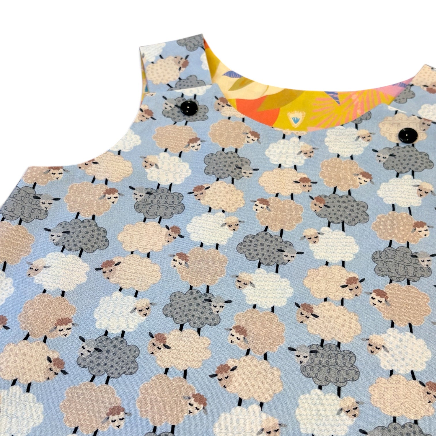 Sheep and Leaf Reversible Dress 4-5 Years - Jumplings Clothes_Just Makers