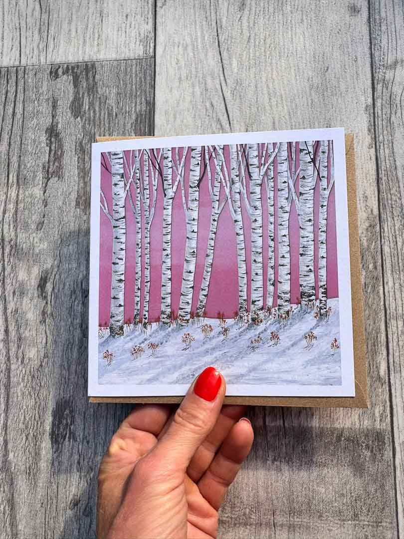Silver Birch Magic Greeting Card - Sarah Jane Nicholls - Just Makers Sarah Jane Nicholls