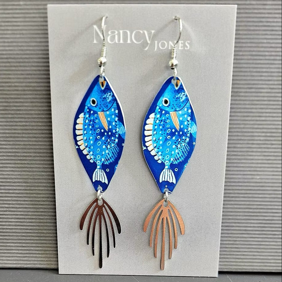 Silver Fish Tails Earrings - Nancy Jones_Just Makers