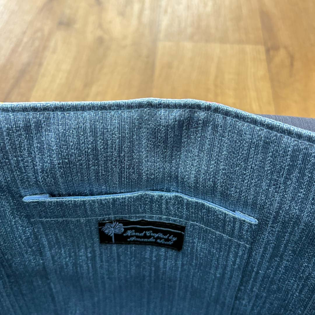 Silver Floral Kimono Silk Handbag - Amanda Scott_Just Makers