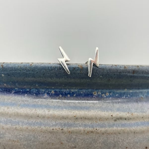 Silver Lightning Studs - Tori Foster Jewellery_Just Makers