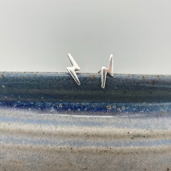 Silver Lightning Studs - Tori Foster Jewellery - Just Makers Tori Foster Jewellery