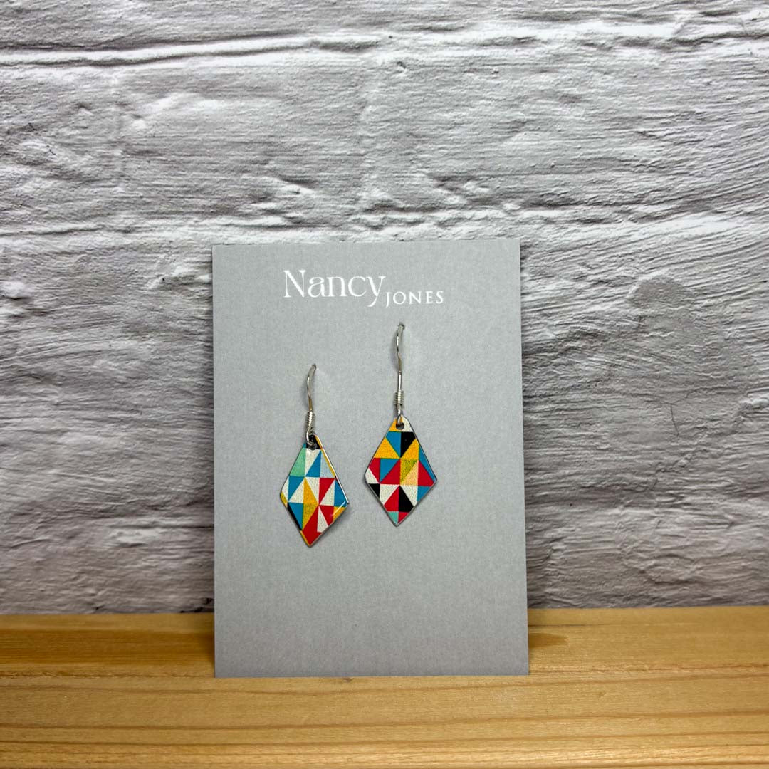 Small Retro Diamond Earrings - Nancy Jones - Just Makers Nancy Jones Jewellery