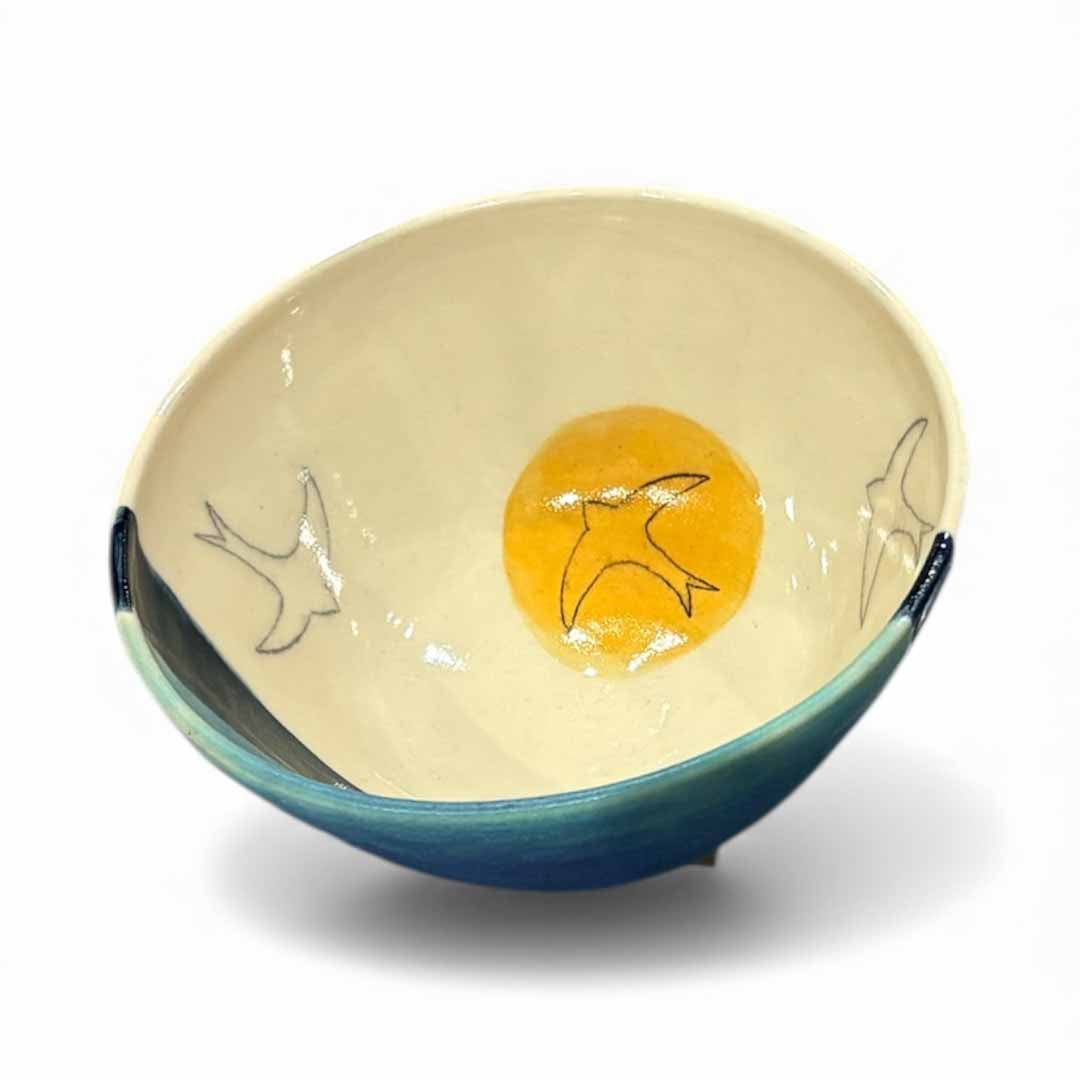 Small Tapas Bowl - Golden Swift - Lorna Gilbert Ceramics_Just Makers