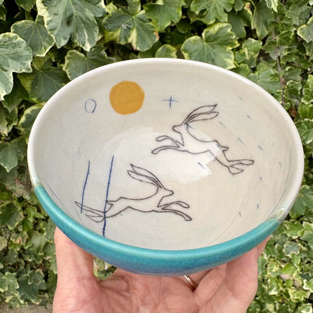 Small Tapas Bowl - Hare - Lorna Gilbert Ceramics - Just Makers Lorna Gilbert Ceramics